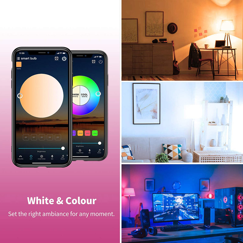 Vícebarevná LED žárovka E27 RGB, hlasové ovládání Smart Bluetooth Vícebarevná LED žárovka E27 RGB, hlasové ovládání Smart Bluetooth