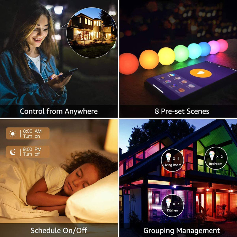 Vícebarevná LED žárovka E27 RGB, hlasové ovládání Smart Bluetooth Vícebarevná LED žárovka E27 RGB, hlasové ovládání Smart Bluetooth
