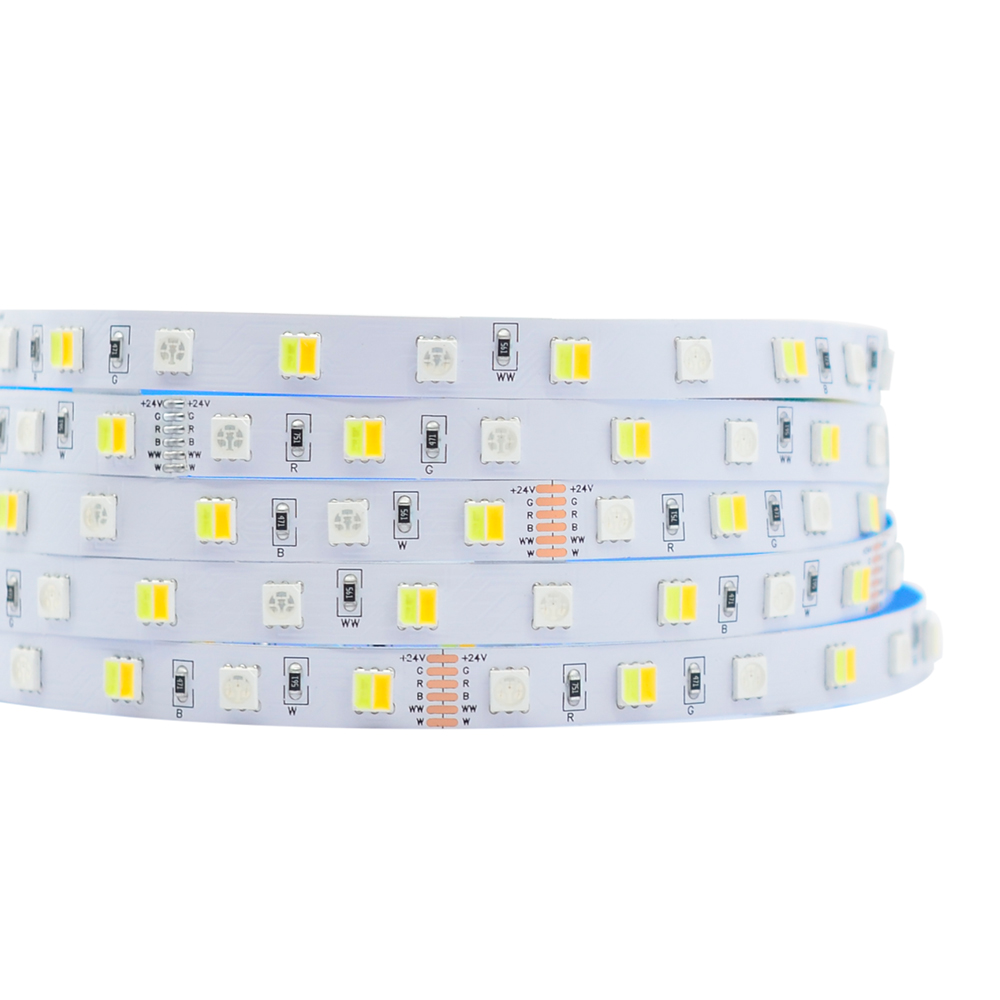 5050 3v1 RGB+CCT 2v1 vícebarevná LED světla – 12mm/10mm 12V/24V LED pásek – 60LED/m