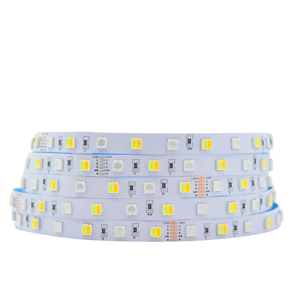 5050 3v1 RGB+CCT 2v1 vícebarevná LED světla – 12mm/10mm 12V/24V LED pásek – 60LED/m 5050 3v1 RGB+CCT 2v1 vícebarevná LED světla – 12mm/10mm 12V/24V LED pásek – 60LED/m