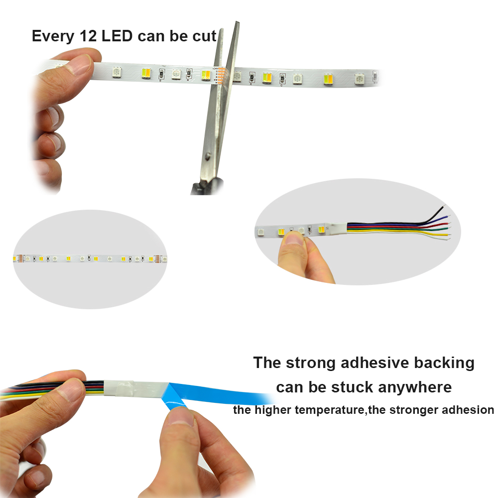 5050 3v1 RGB+CCT 2v1 vícebarevná LED světla – 12mm/10mm 12V/24V LED pásek – 60LED/m 5050 3v1 RGB+CCT 2v1 vícebarevná LED světla – 12mm/10mm 12V/24V LED pásek – 60LED/m