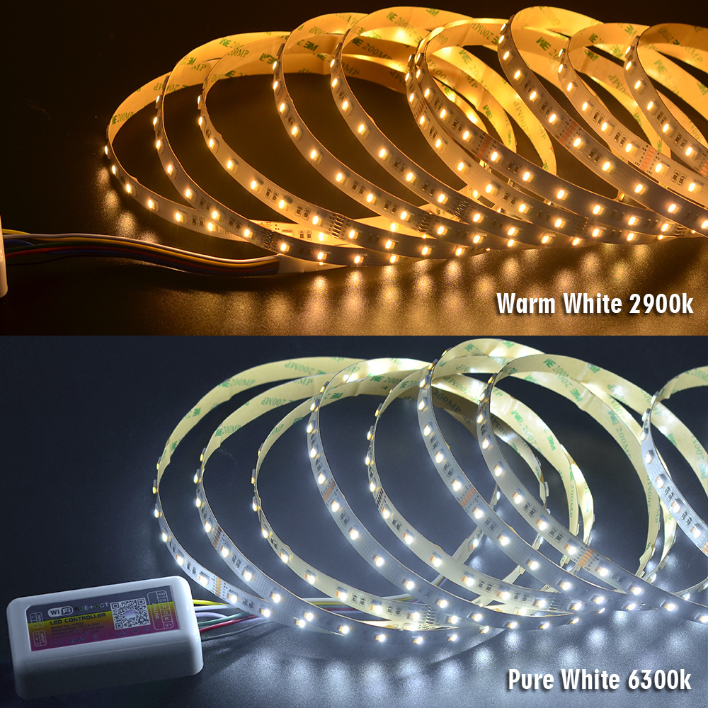5v1 RGBCCT světla měnící barvu – 12mm 24V/12V 5050 LED pásek – 60LED/m 5v1 RGBCCT světla měnící barvu – 12mm 24V/12V 5050 LED pásek – 60LED/m