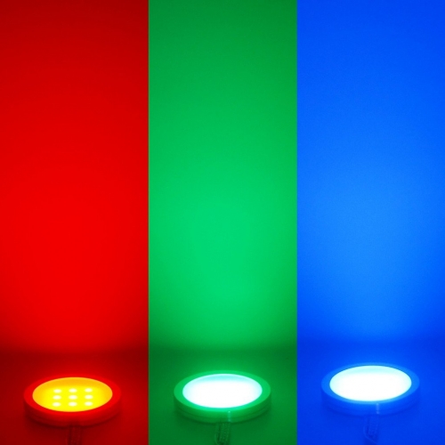 DC5-24V 2W/PCS 8PCS RGB-Farbwechsel-LED-Unterschrank-Puck-Beleuchtungsset, mit RF-Fernbedienung DC5-24V 2W/PCS 8PCS RGB-Farbwechsel-LED-Unterschrank-Puck-Beleuchtungsset, mit RF-Fernbedienung