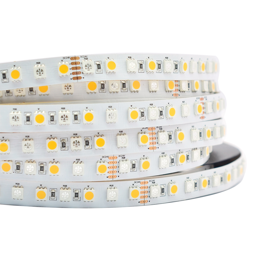 RGB+weiße Farbwechsellichter – 72 LEDs/m 5050 LED-Streifen – 12 V/24 V