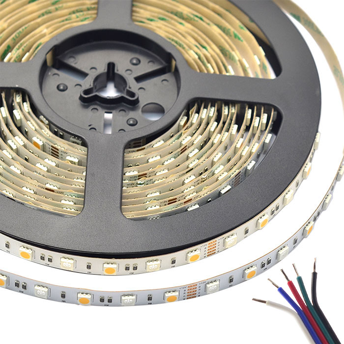 RGB+bílá LED světla měnící barvu – 60LED/m 5050 LED pásek – 12V/24V
