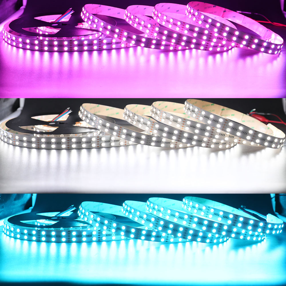 RGBW-LED-Streifen mit Farbwechsel – 24 V, 120 LEDs/m, hochdichter LED-Streifen – zweireihig