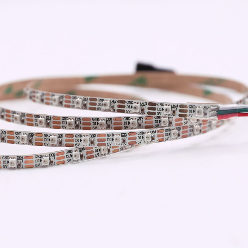 SK6805 (Podobné jako SK6812) SMD2427 RGB 90LEDS/M DC5V Ultra tenký 5MM široký digitální inteligentní adresovatelný pásek LED – 1 m/3.28 stop na roli