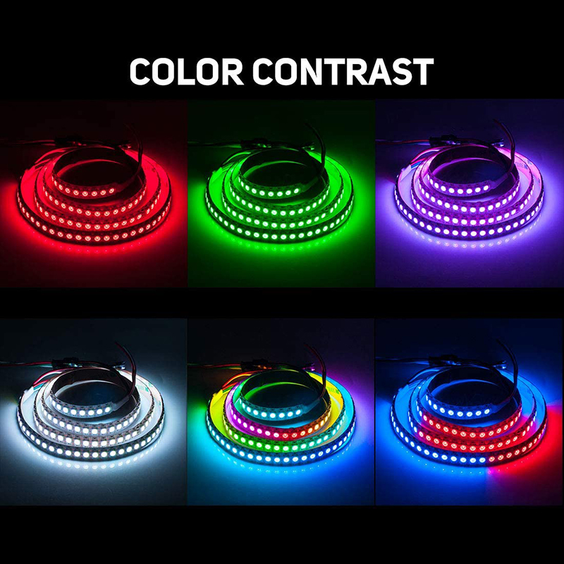 Newest WS2812B 332Chips/m Highest Density Addressable RGB COB LED Light -  DC5V Dream Color Flexible COB LED Strips - 1m/3.28ft Per Roll