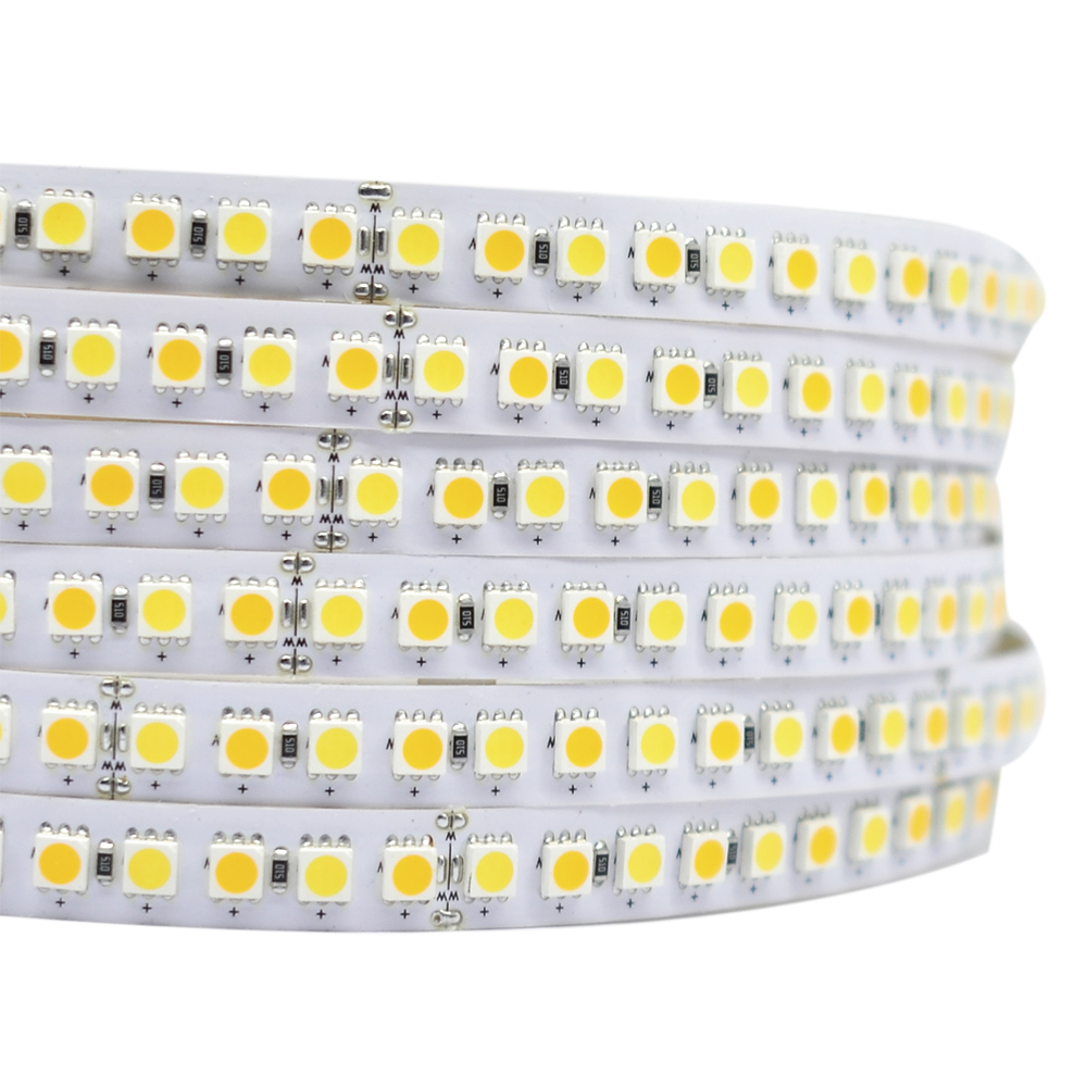 DC24V 5050SMD 600LEDs CCT Flexibilní LED páskové světlo – jednořadé čistě bílá + teplá bílá