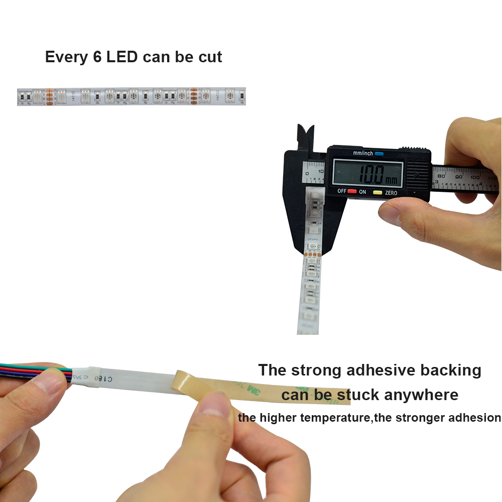Mextronic LED Streifen 5m RGB – 5050 LED Band 72W, 24V, IP20, Dimmbar
