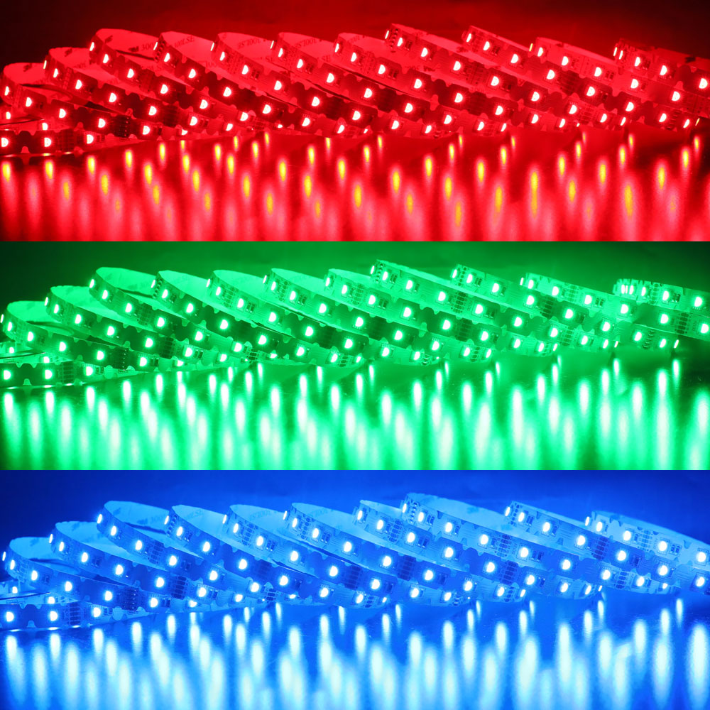 RGBW Color Changing LED Lights - 12V 48LEDs/m S Shape LED Strip Bendable