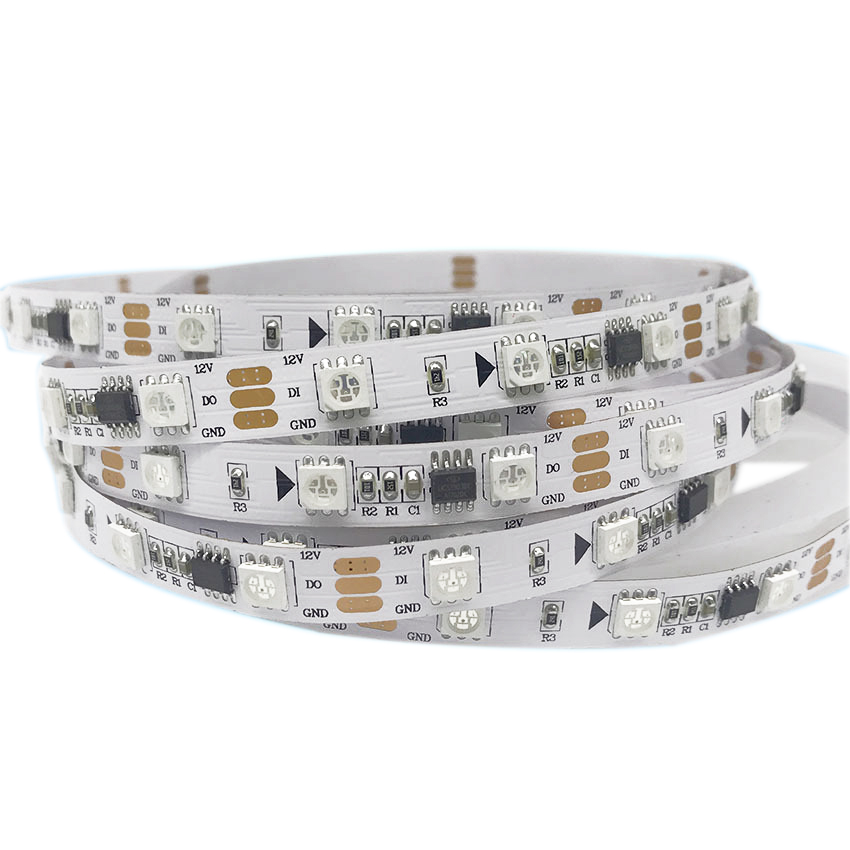 UCS1903 DC12V Series Flexibilní LED pásková světla, programovatelné pixelové sledování plné barvy, vnitřní použití, 240 LED 16.4 stop na kotouč v prodeji