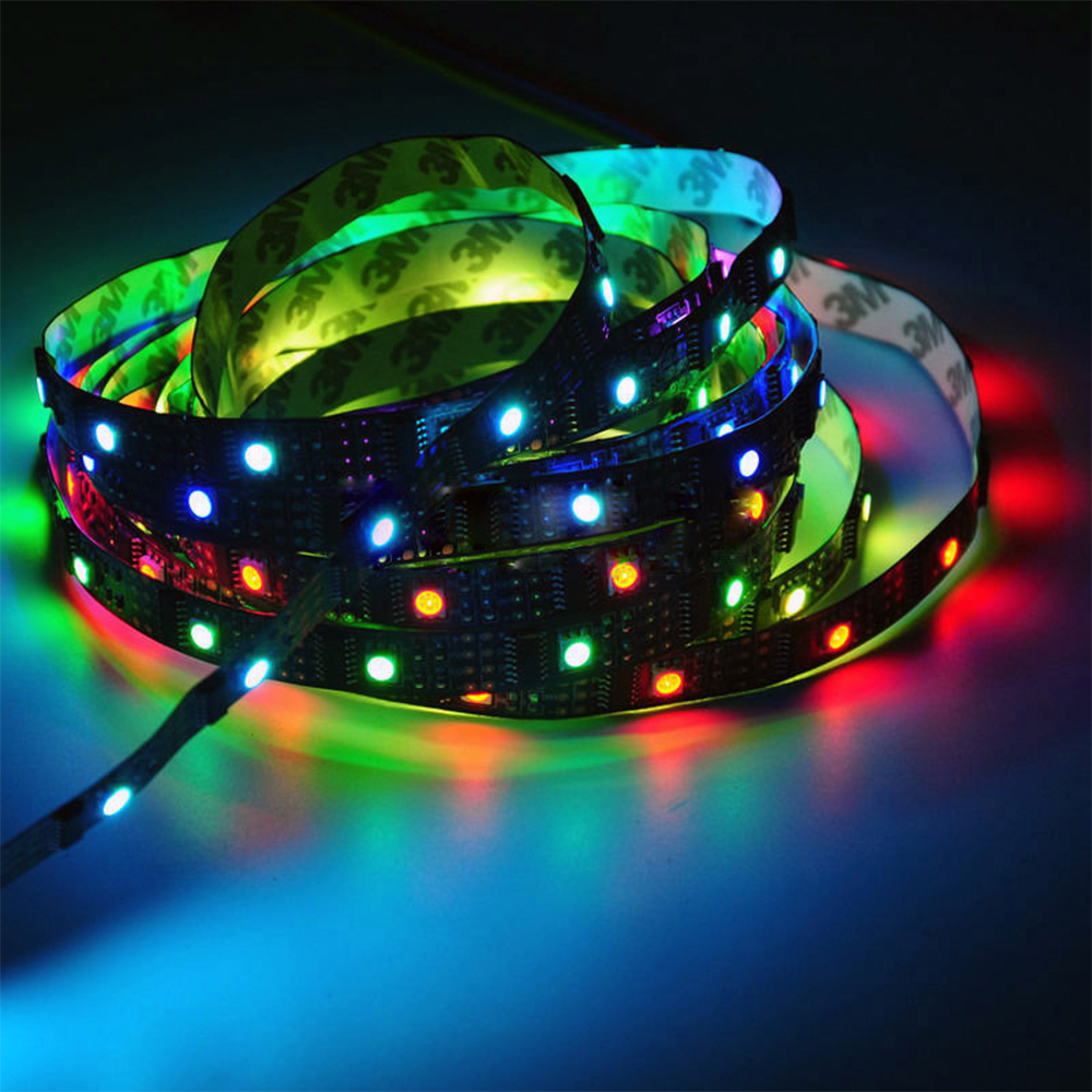 Flexibilní LED pásková světla řady WS2801 DC5V, programovatelné zachycování plné barvy pixelů, vodotěsné volitelné, 160 LED 16.4 stop na kotouč v prodeji Flexibilní LED pásková světla řady WS2801 DC5V, programovatelné zachycování plné barvy pixelů, vodotěsné volitelné, 160 LED 16.4 stop na kotouč v prodeji