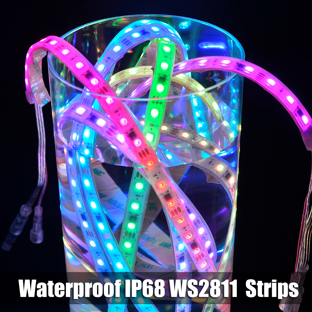 WS2811 DC12/24V 300LEDs Serie Flexible LED-Streifenlichter, adressierbarer, programmierbarer Vollfarbverlauf, wasserdicht für den Außenbereich IP68, 5 m/16.4 Fuß pro Rolle im Angebot WS2811 DC12/24V 300LEDs Serie Flexible LED-Streifenlichter, adressierbarer, programmierbarer Vollfarbverlauf, wasserdicht für den Außenbereich IP68, 5 m/16.4 Fuß pro Rolle im Angebot