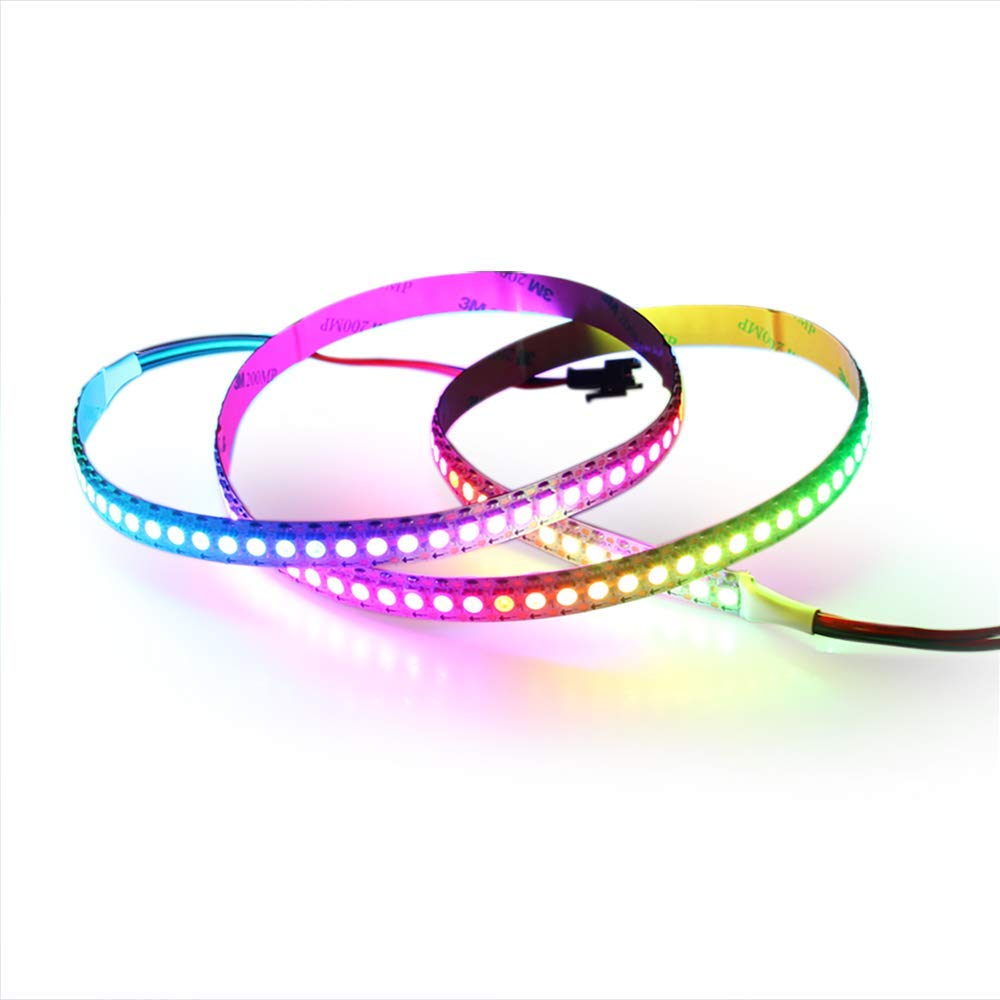 Flexibilní LED pásková světla řady WS2812B DC5V, programovatelné zachycování plné barvy pixelů, vnitřní použití, 144 LED/m 1.64–6.56 stop na kotouč v prodeji Flexibilní LED pásková světla řady WS2812B DC5V, programovatelné zachycování plné barvy pixelů, vnitřní použití, 144 LED/m 1.64–6.56 stop na kotouč v prodeji