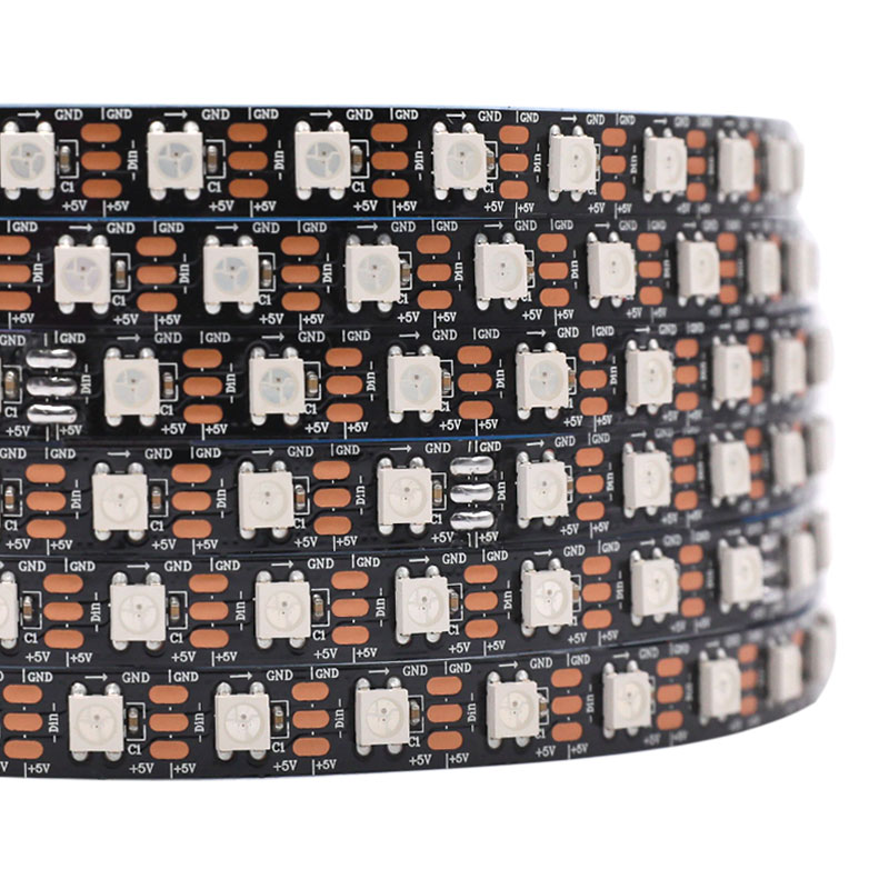 WS2812B DC5V-Serie, flexible LED-Lichtleisten, programmierbare Pixel-Vollfarbverfolgung, Verwendung im Innenbereich, 370 LEDs, 16.4 Fuß pro Rolle, im Angebot