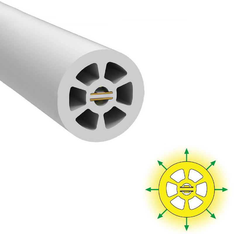 30mm DIA Flexible Circular Neon Light Rope For Two LED Strips Inside