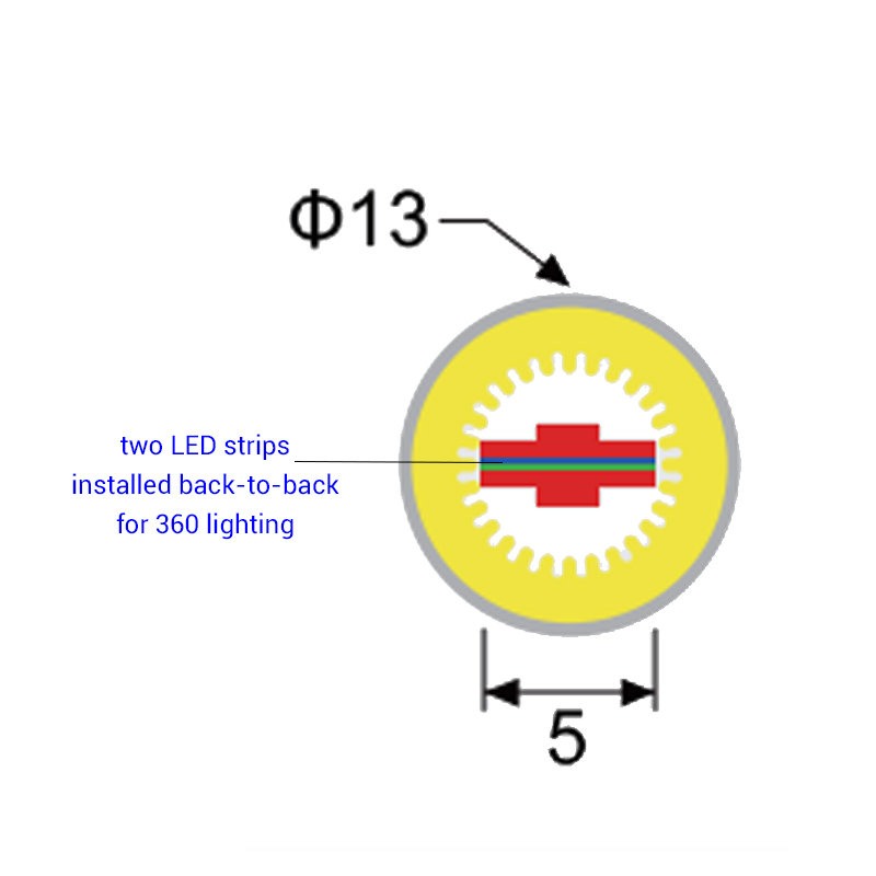 Φ13mm 360° Light Emitting Neon Silicone LED Diffuser For 5mm Strip Lights Φ13mm 360° Light Emitting Neon Silicone LED Diffuser For 5mm Strip Lights