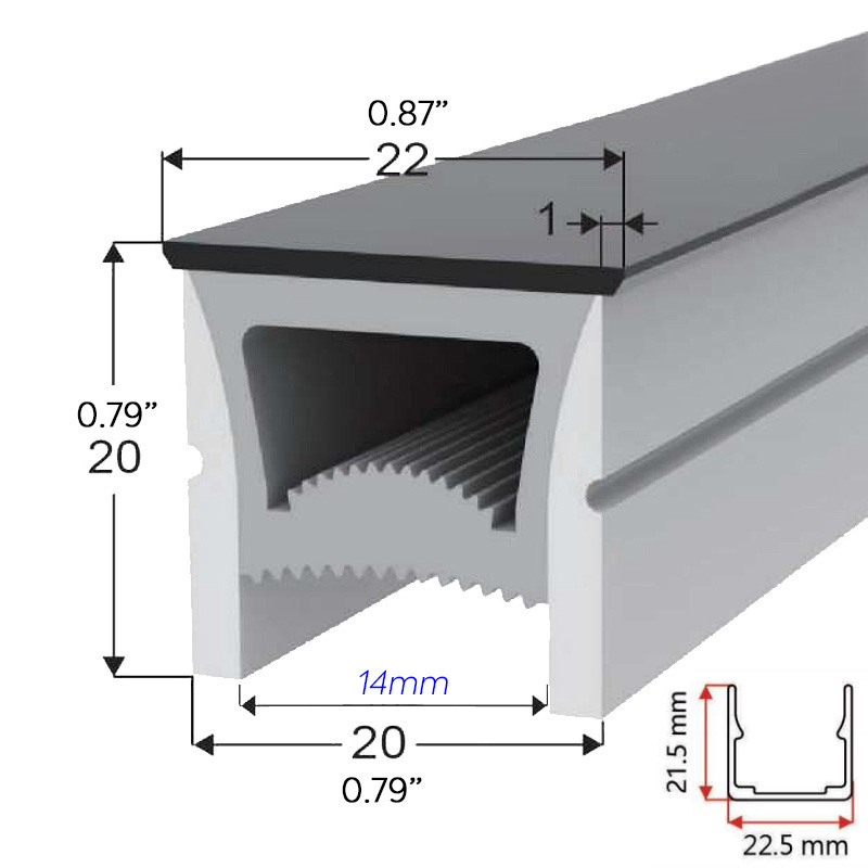 Black Diffuser LED 12mm Strip Curved Recessed Lighting Cover Black Diffuser LED 12mm Strip Curved Recessed Lighting Cover