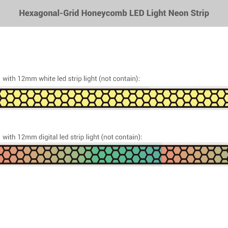 16x10mm Honeycomb LED Light Neon Strip Flex Housing For 12mm LED Tape 16x10mm Honeycomb LED Light Neon Strip Flex Housing For 12mm LED Tape