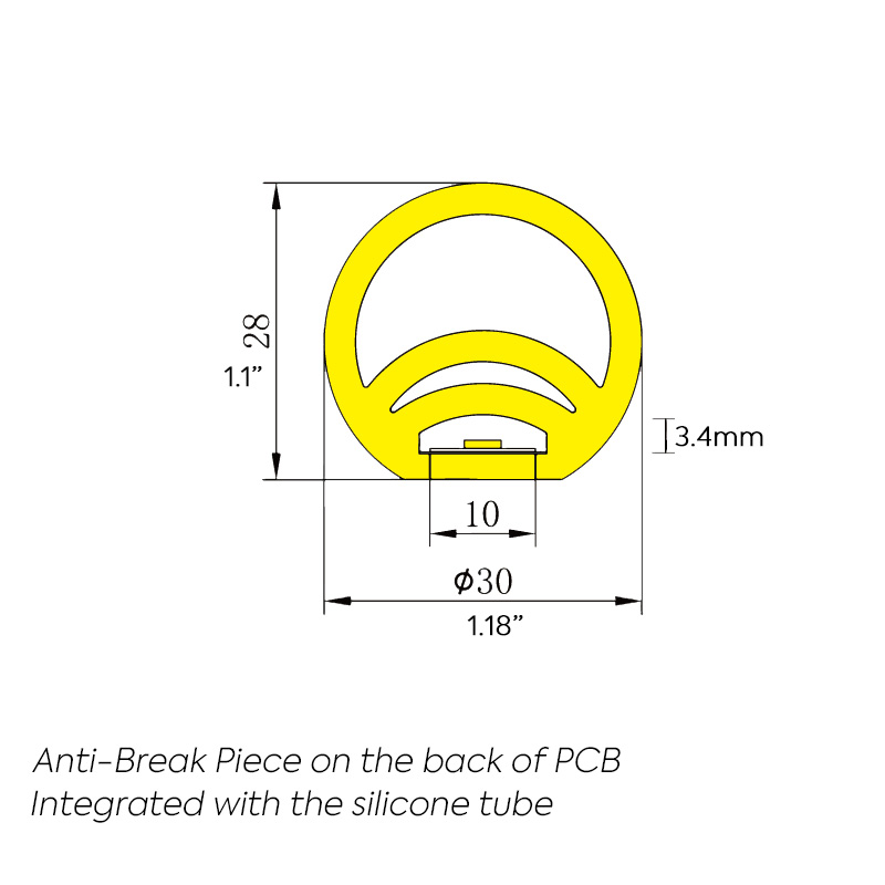 30mm kulatý 270° světlem vyztužený trubkový kryt IP67 pro 10mm LED pásek 30mm kulatý 270° světlem vyztužený trubkový kryt IP67 pro 10mm LED pásek