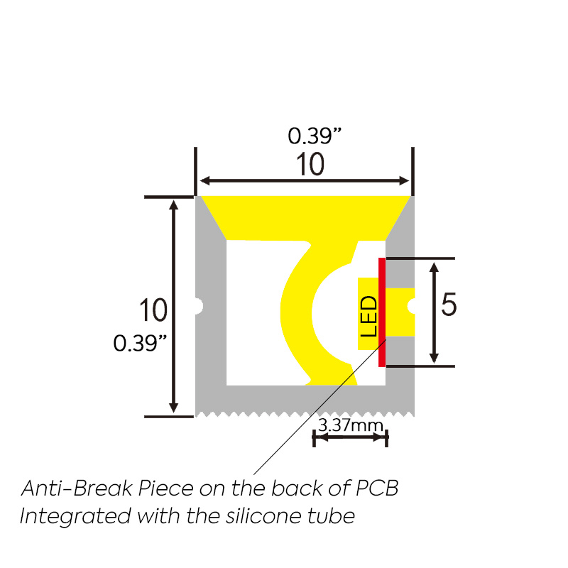 10x10mm Side Bend Pro wasserdichtes Diffusorband für 5mm Mini-LED-Leuchten 10x10mm Side Bend Pro wasserdichtes Diffusorband für 5mm Mini-LED-Leuchten