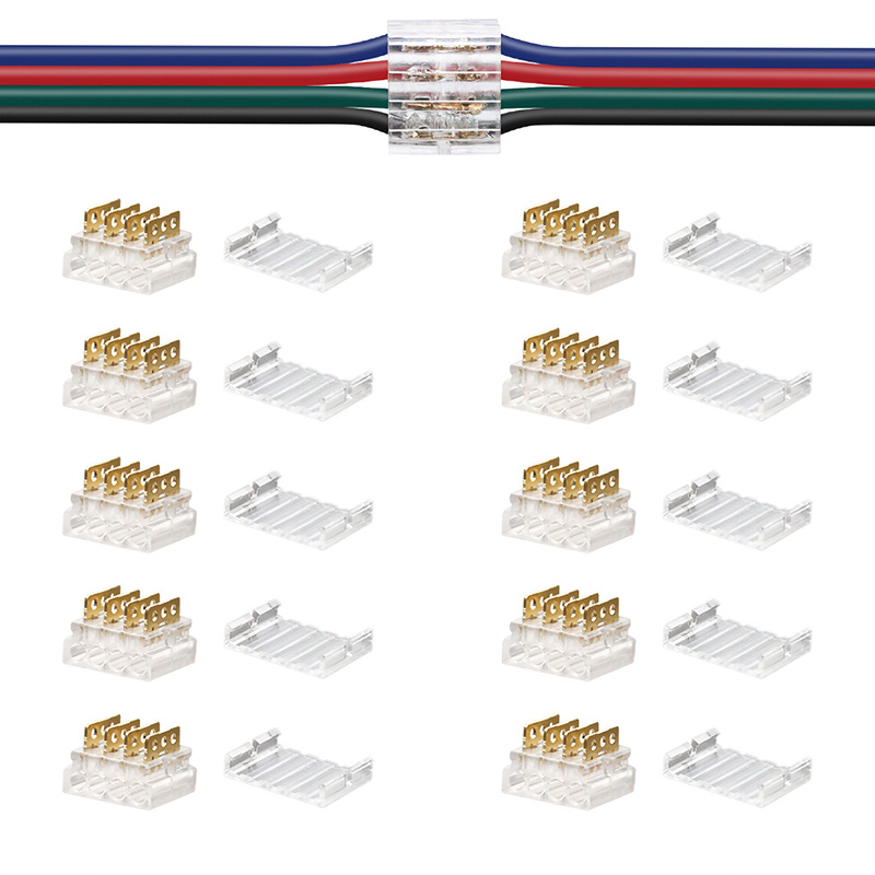 10 Stück Micro 4-Port-Stecker in Kabelverlängerungssteckern für 20 bis 24 AWG-Kabel.