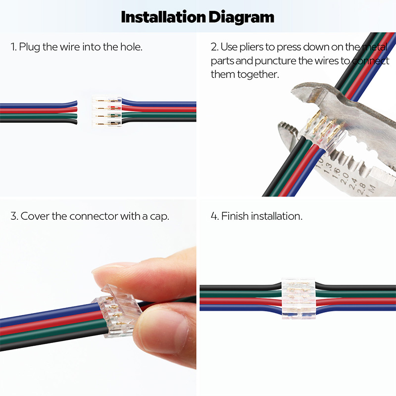 10 Pcs Micro 4 Port Plug in Wire Extender Connectors for 20 to 24 AWG Cables 10 Pcs Micro 4 Port Plug in Wire Extender Connectors for 20 to 24 AWG Cables