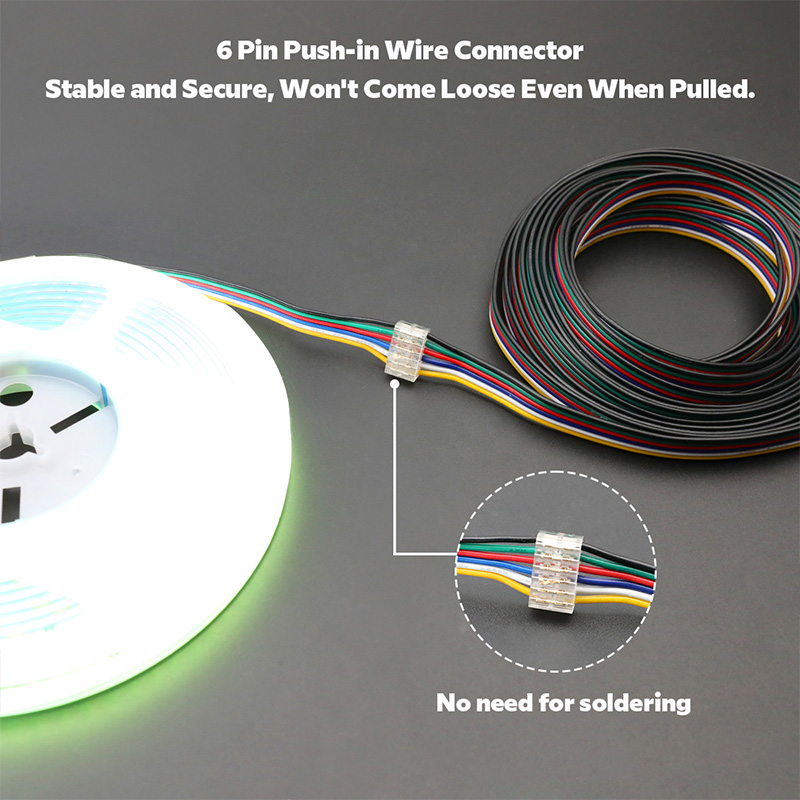 10 ks průhledných 6kolíkových elektrických prodlužovacích konektorů pro kabel 20 až 24 AWG 10 ks průhledných 6kolíkových elektrických prodlužovacích konektorů pro kabel 20 až 24 AWG