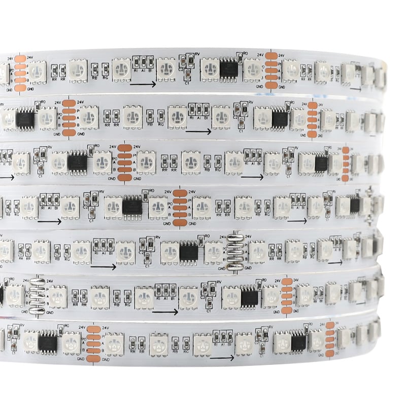 10-Meter 24V RGB LED Strip Light DMX Controllable 840 LEDs With 140 TM512BC Pixels