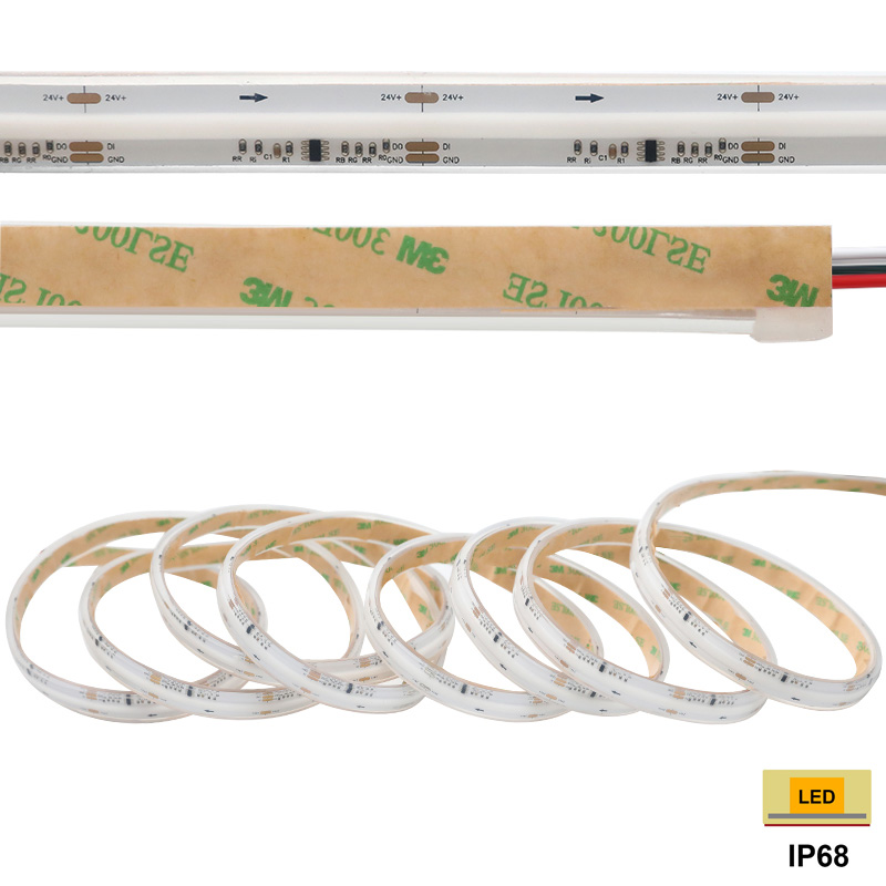 Niederspannung 10M lange WS2811 IP68 Fcob RGBIC LED-Streifenlichter für den Außenbereich Niederspannung 10M lange WS2811 IP68 Fcob RGBIC LED-Streifenlichter für den Außenbereich
