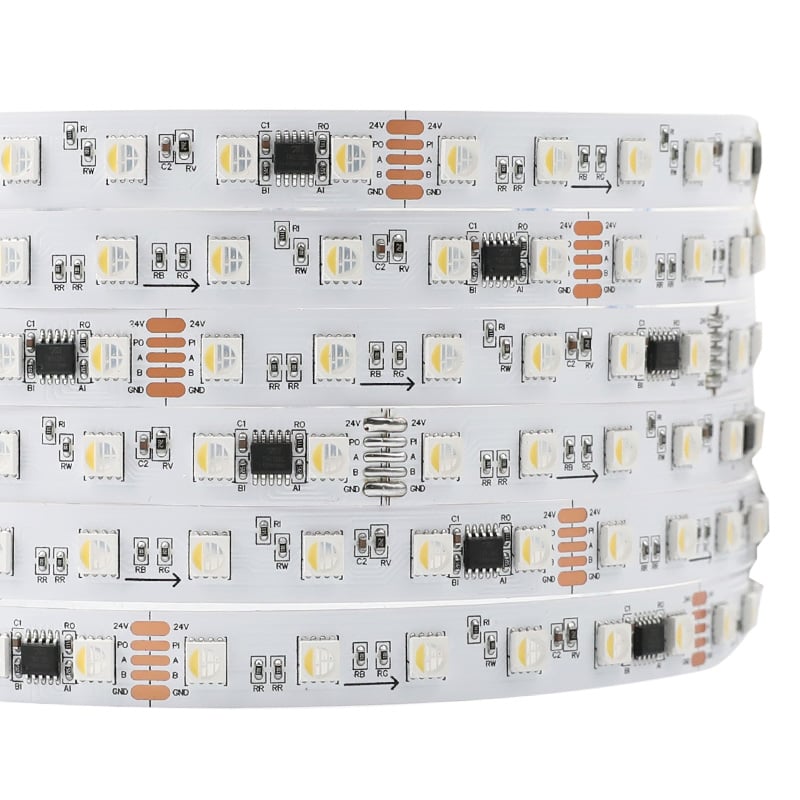  10m Roll 24VDC DMX Chasing RGBW 720 LEDs Strip Light 120 TM512BC Pixels