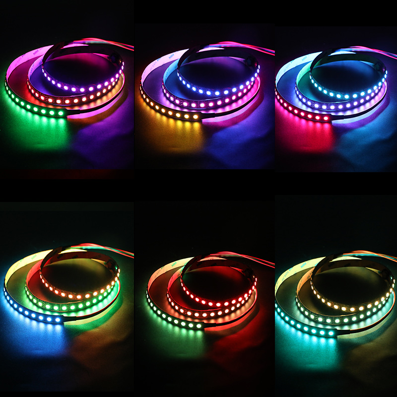 Adressierbarer LED-Streifen RGBW 12V SK6812 beleuchtet schwarze Farbe PWB 96 LEDs/m Adressierbarer LED-Streifen RGBW 12V SK6812 beleuchtet schwarze Farbe PWB 96 LEDs/m