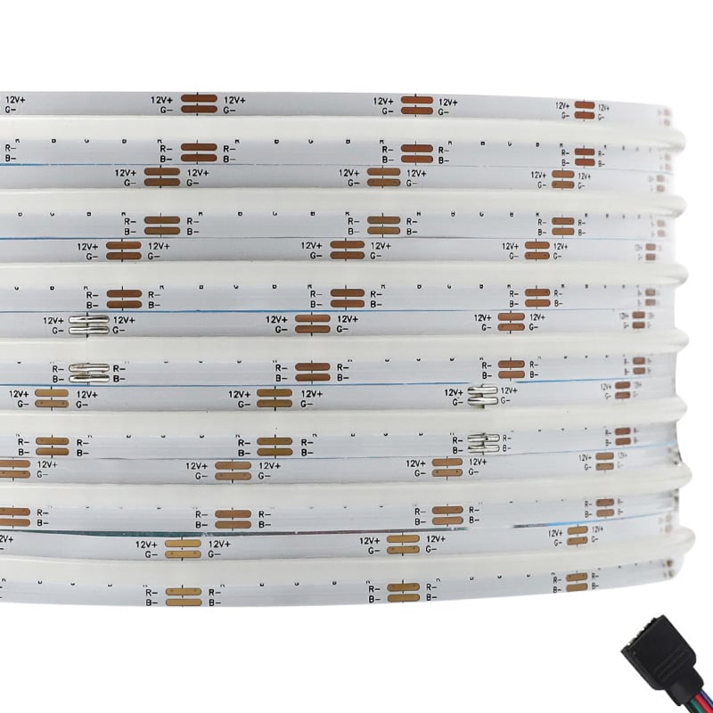 Low Voltage DC 12V 24V RGB Cob Strip Light Cuttable Connectable 576 LEDs