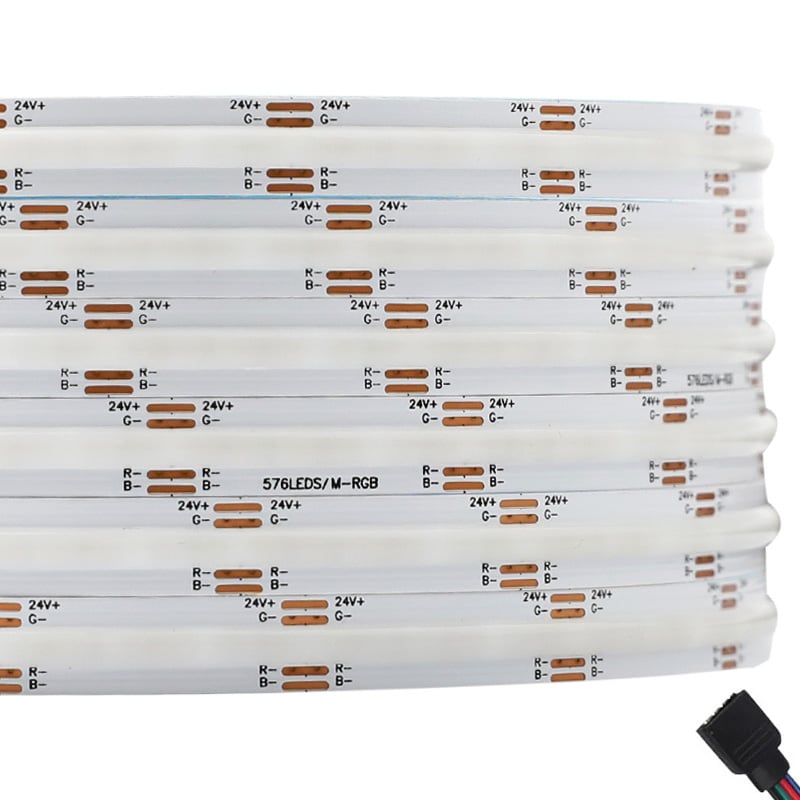 Low Voltage DC 12V 24V RGB Cob Strip Light Cuttable Connectable 576 LEDs Low Voltage DC 12V 24V RGB Cob Strip Light Cuttable Connectable 576 LEDs