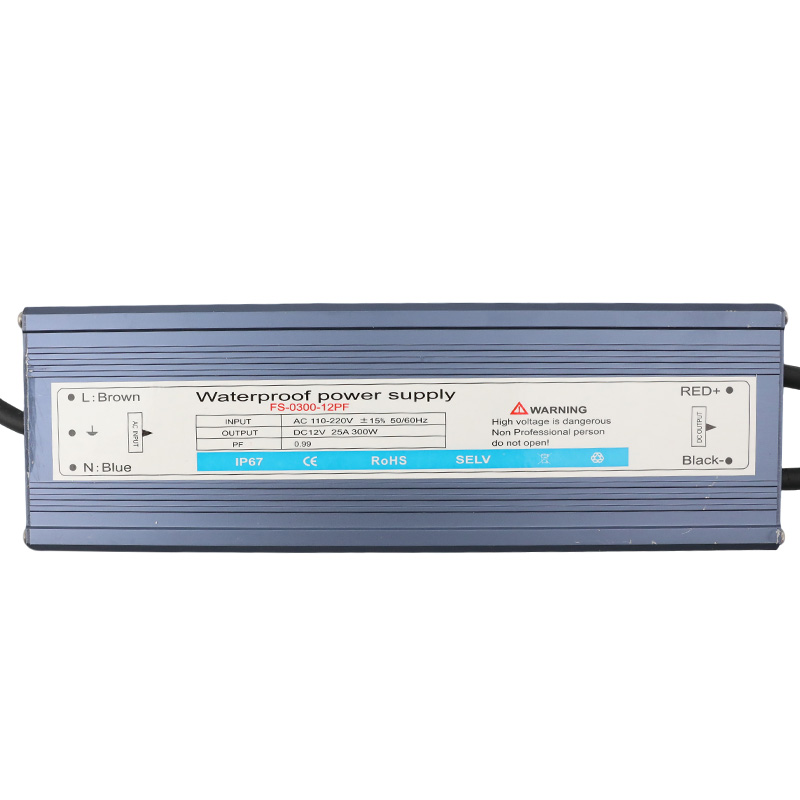300W25A DC12V Constant Voltage Outdoor Waterproof IP67 Switching LED Driver Transformer Power Supply For LED Light Strips