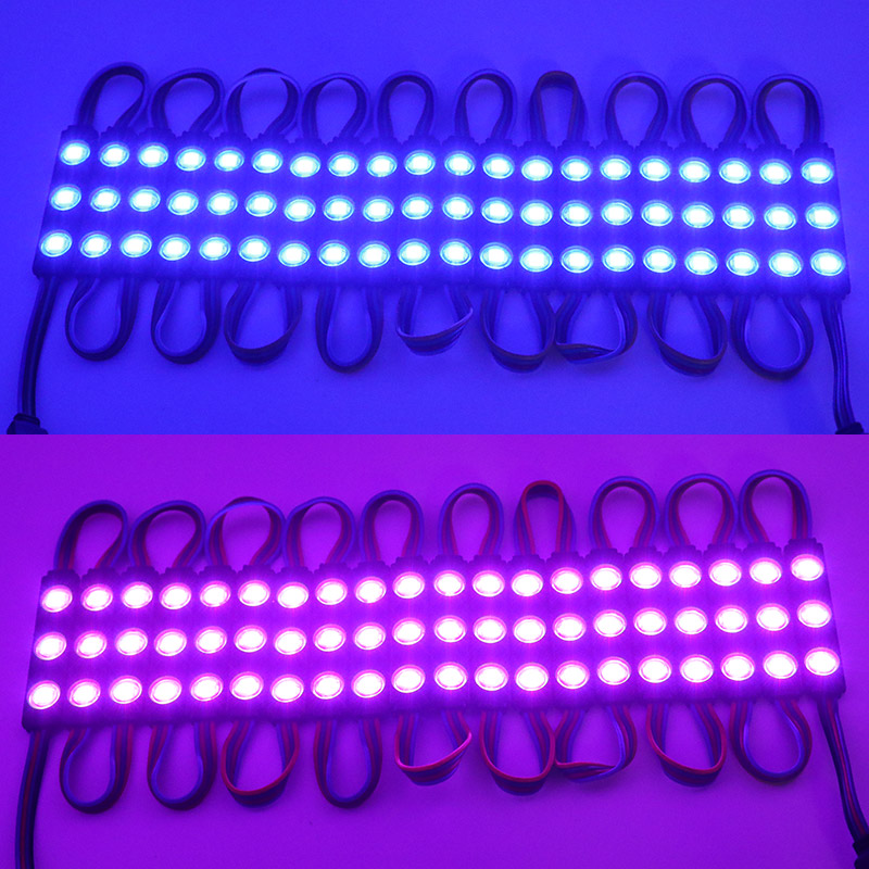 12V Color Changing RGB 3-LED Black Modular Lens Light String 12V Color Changing RGB 3-LED Black Modular Lens Light String