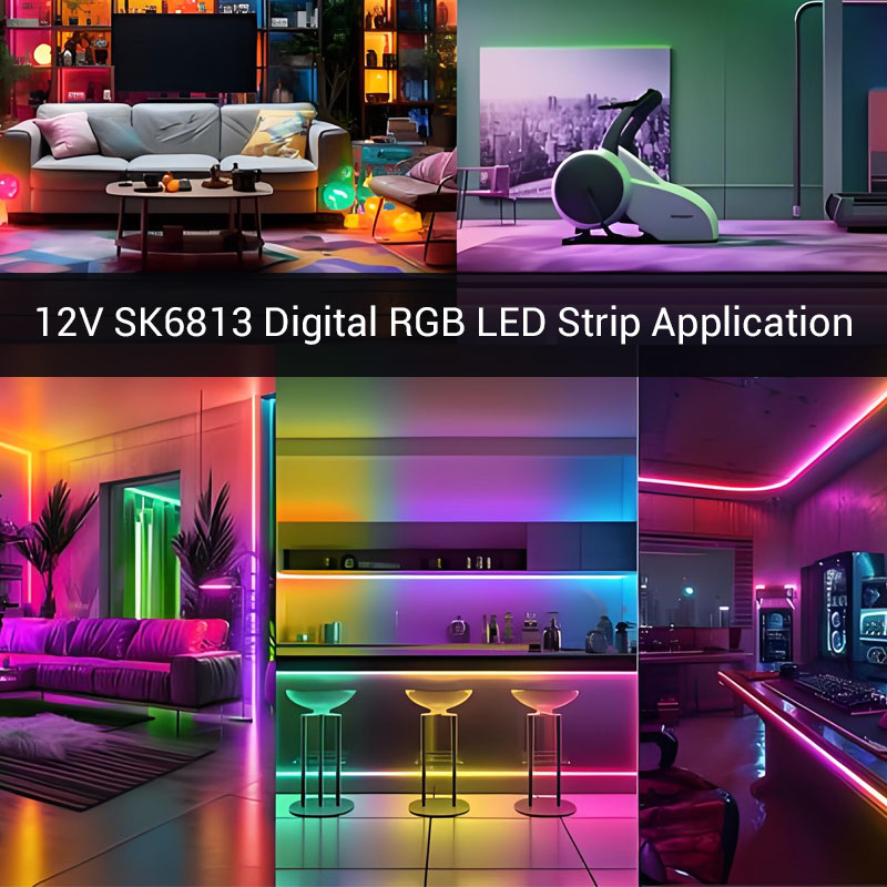12V SK6813 Dual Data 600 Pixels 5050 RGB Individual LED Digital Strip Reel 12V SK6813 Dual Data 600 Pixels 5050 RGB Individual LED Digital Strip Reel