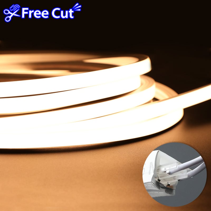  Top View 12x10mm DC24V Cut Anywhere Cabinet LED Solderless Soft White Neon Tape Lights