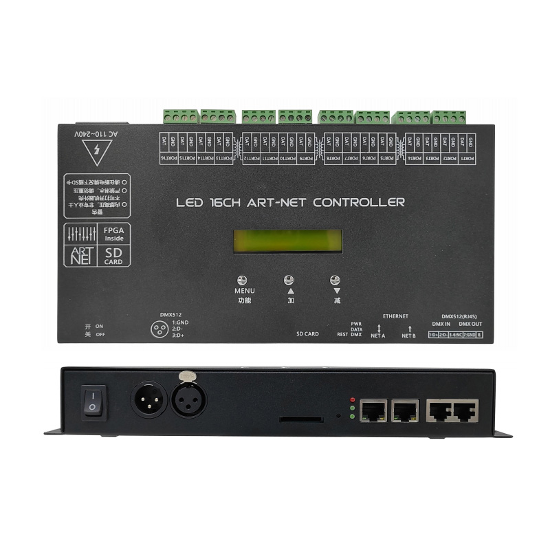16kanálový MADRIX ARTNET LED ovladač s SD kartou pro adresovatelná světla GC-5016