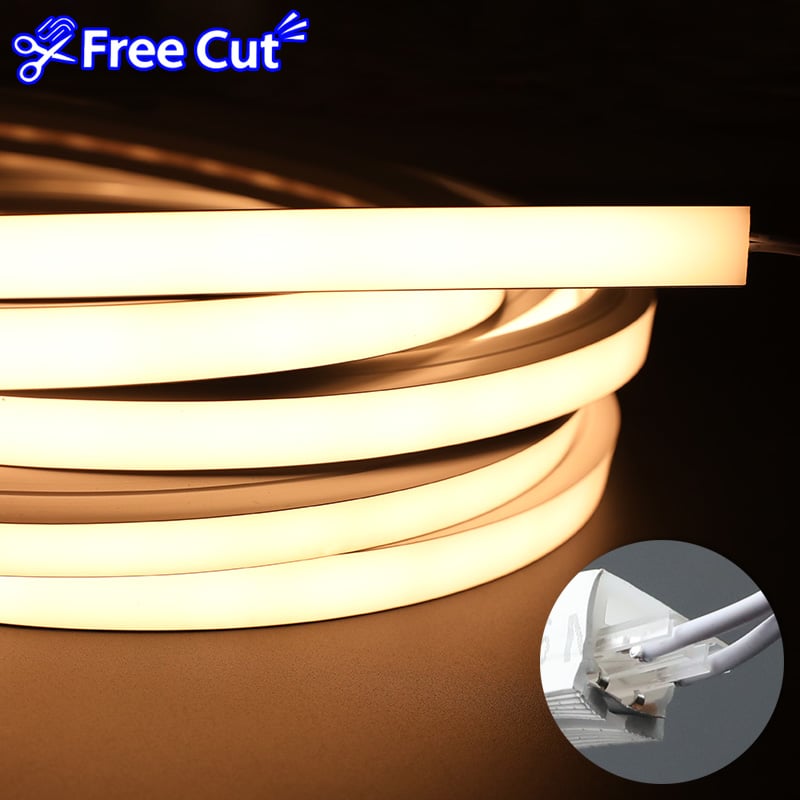  Top-Lit 16x16mm DC24V Free Cut LED Neon Flex Solderless Warm White Cabinet Lighting