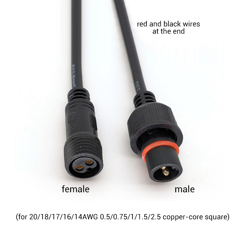2 Pin Waterproof Electrical LED Connector Male Female Power Wire Plug 2 Pin Waterproof Electrical LED Connector Male Female Power Wire Plug
