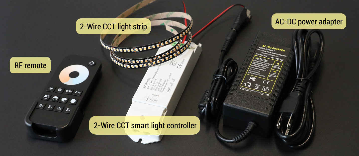 2-Wire CCT LED Strip Light Wiring