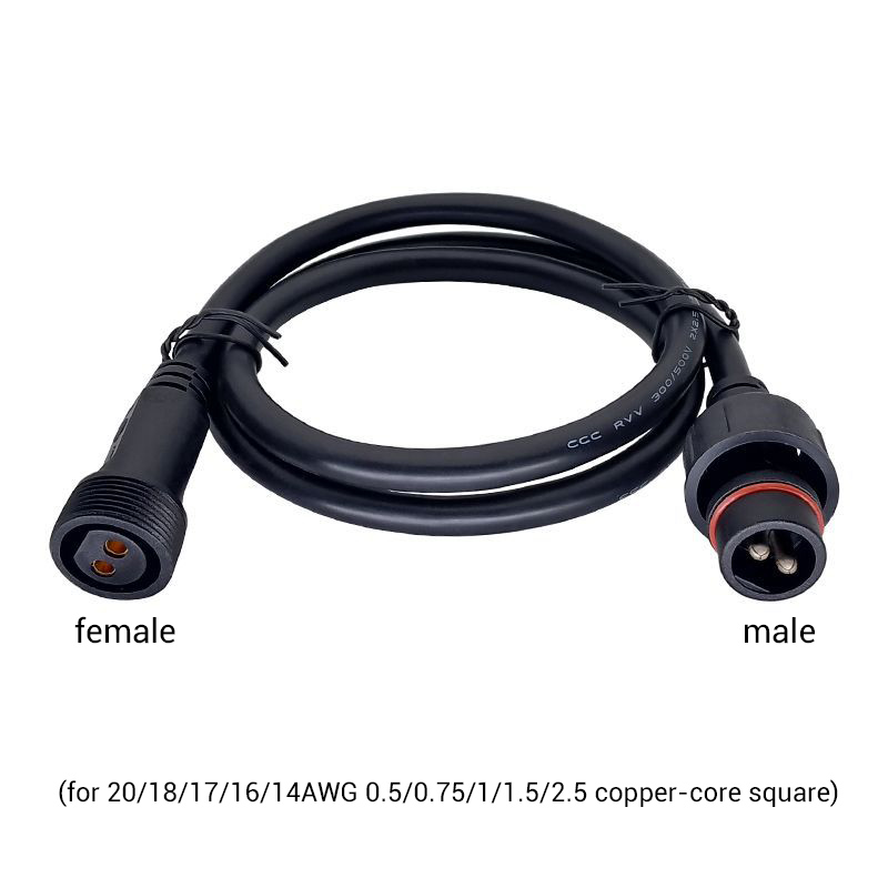 20 Inch Male To Female 2 Pin Outdoor Light Extension Cable Cord 20 Inch Male To Female 2 Pin Outdoor Light Extension Cable Cord