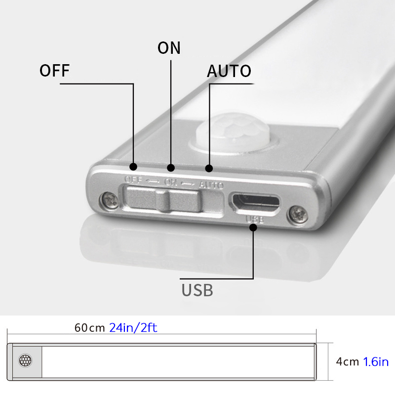 24palcový 2ft magnetický USB LED pohyb se senzorem pod skříňovým osvětlením 24palcový 2ft magnetický USB LED pohyb se senzorem pod skříňovým osvětlením