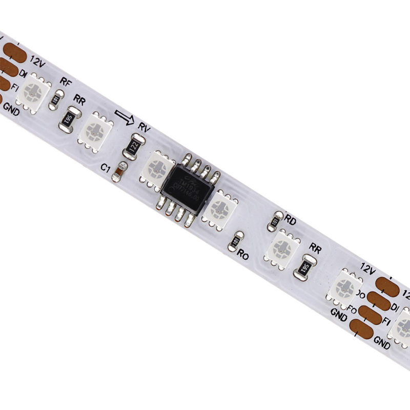 24V TM1934 120 LED/m RGB 2835 8mm digitální páskové světlo