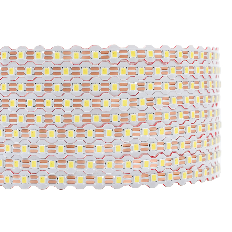 24V 2835 Bílé 8mm LED světelné proužky Super Long Flex ve tvaru S 65 stop