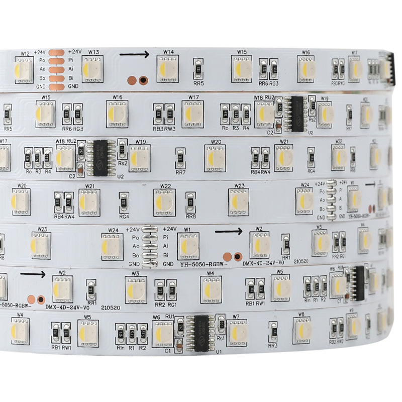 24V DMX512 RGBW Color Chasing SMD5050 Addressable LED Light Strip 48 LEDs/m