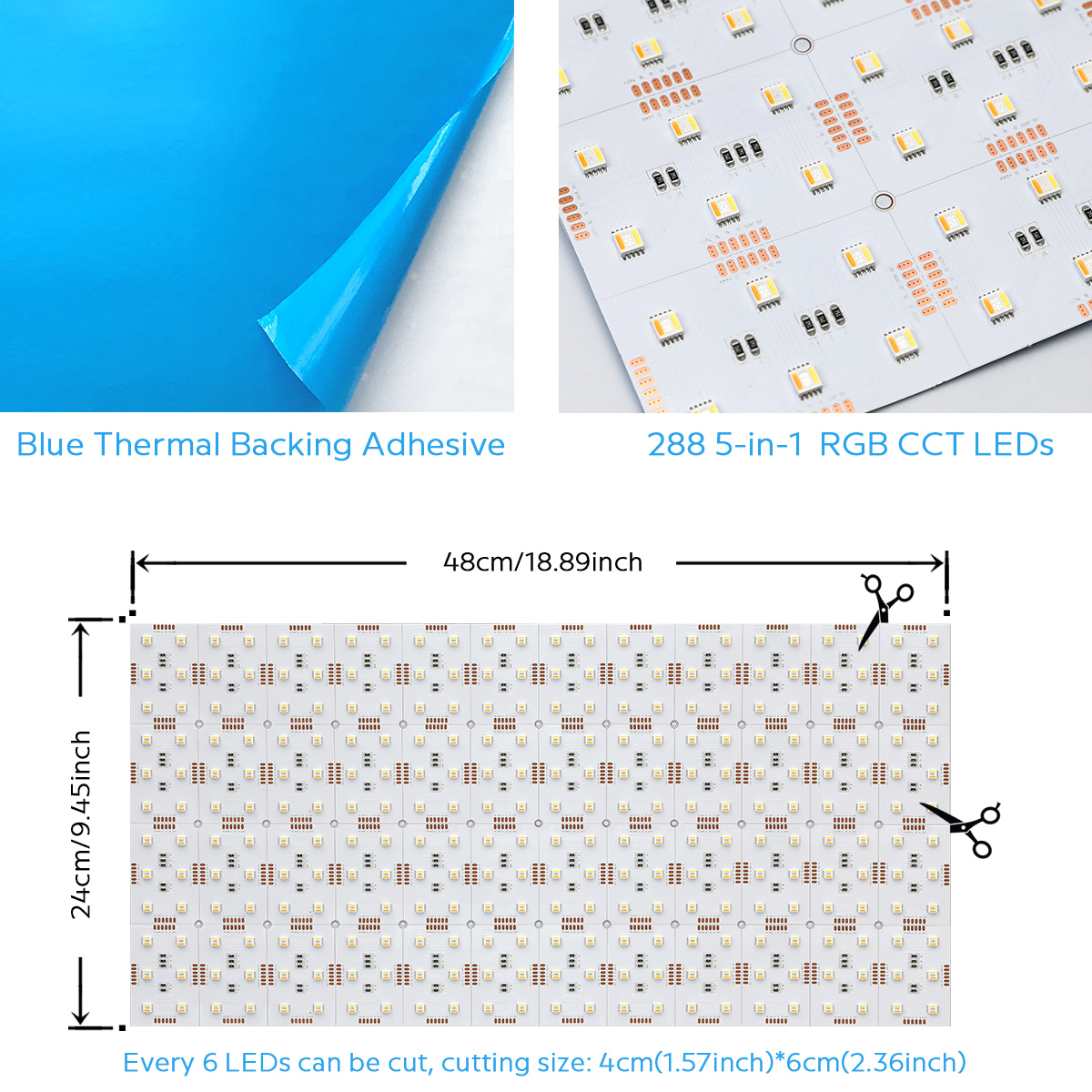 24V 5v1 5050 RGBCCT Flexibilní LED list měnící barvu 24X12 24V 5v1 5050 RGBCCT Flexibilní LED list měnící barvu 24X12