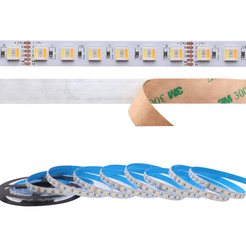 24V 5050 Color Shift RGB Tunable White LED Strip Light 10mm 96 LED/m 24V 5050 Color Shift RGB Tunable White LED Strip Light 10mm 96 LED/m